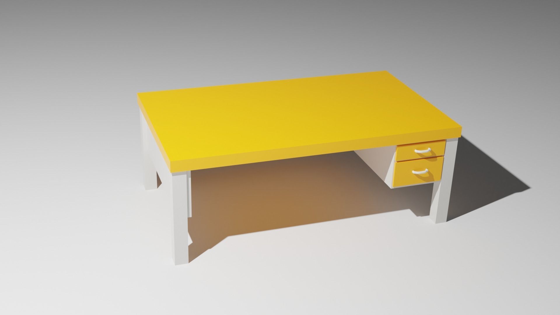Students desk Free 3D model_2