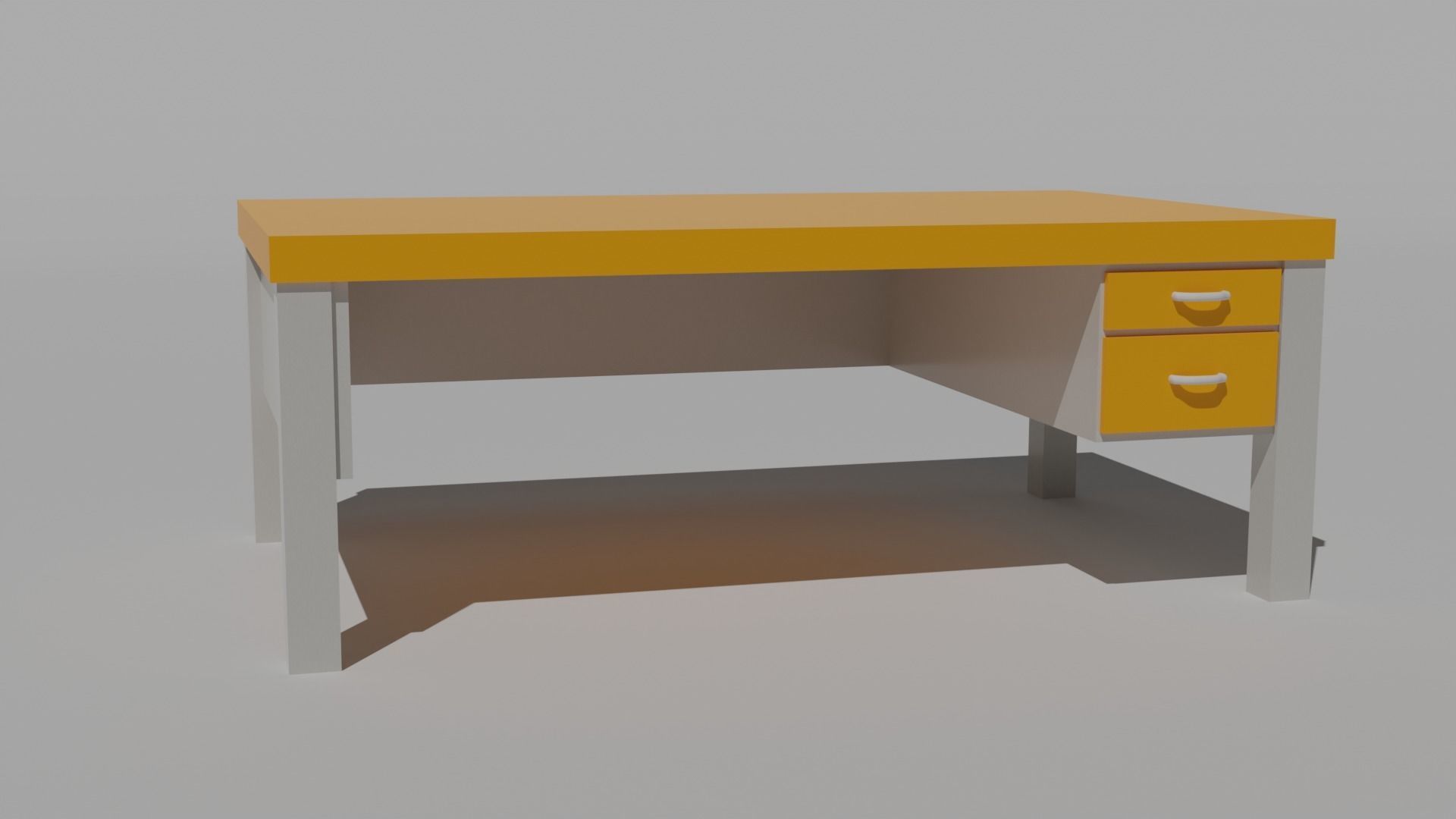Students desk Free 3D model_1