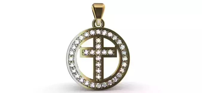 Cross medal with brilhants pendant