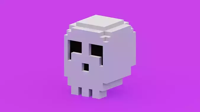 Voxel Skull Low-poly 3D model