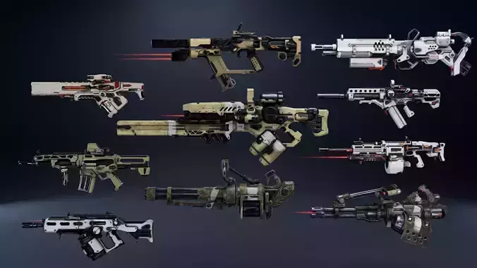 Weapon Sci Fi Pack Vol 2 Low-poly 3D model