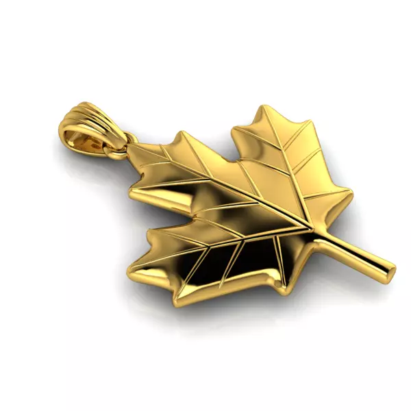 VINTAGE MAPLE LEAF PENDANT CHARM NECKLACE 3D print model