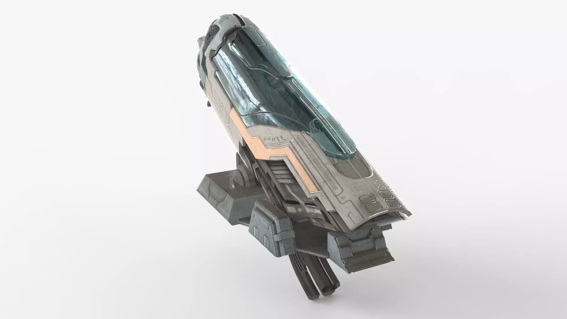 Futuristic Sleep Pod Low-poly 3D model_0