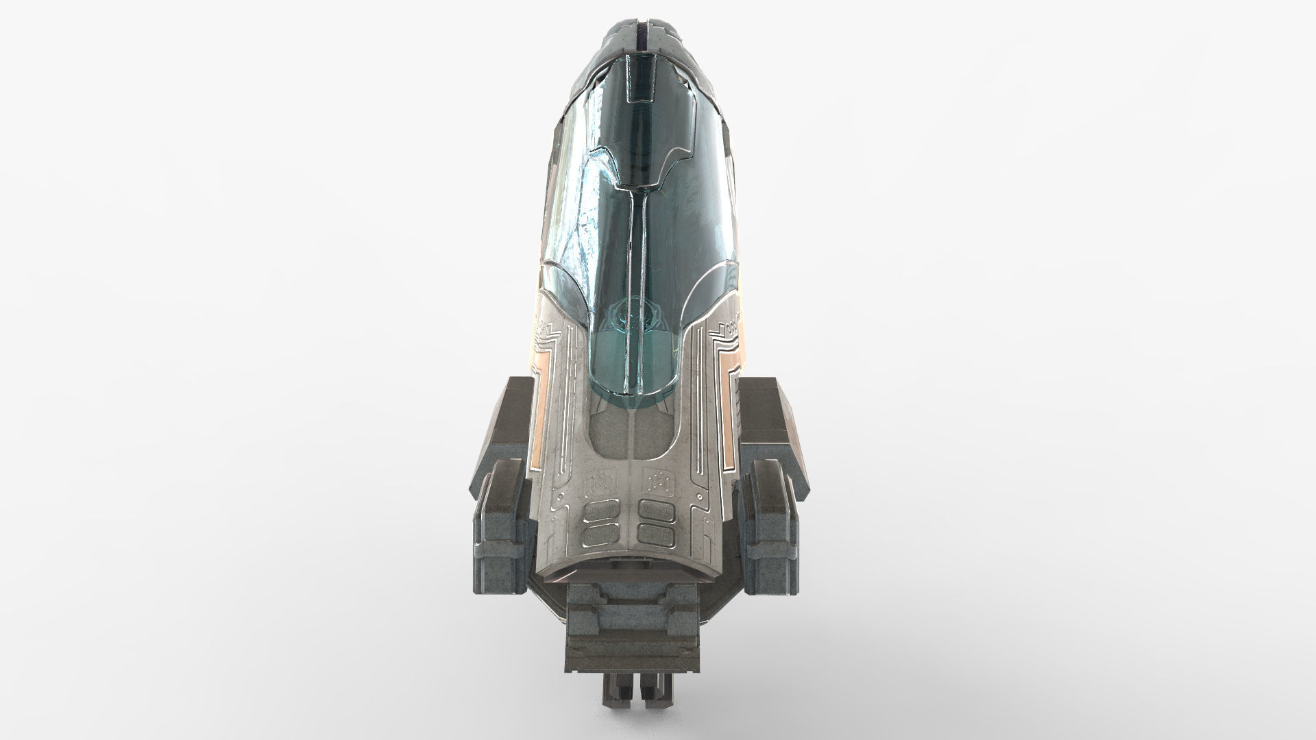 Futuristic Sleep Pod Low-poly 3D model_1