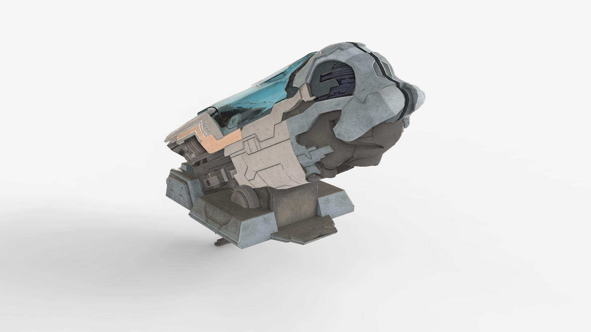 Futuristic Sleep Pod Low-poly 3D model_4