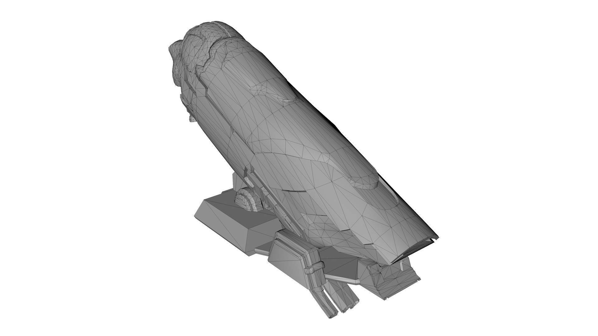 Futuristic Sleep Pod Low-poly 3D model_9