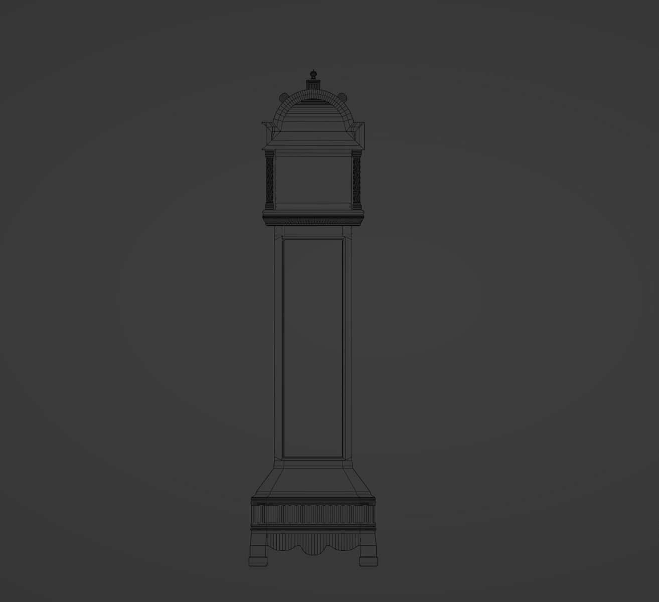 Grandfather Clock Jacobean Low-poly 3D model_12