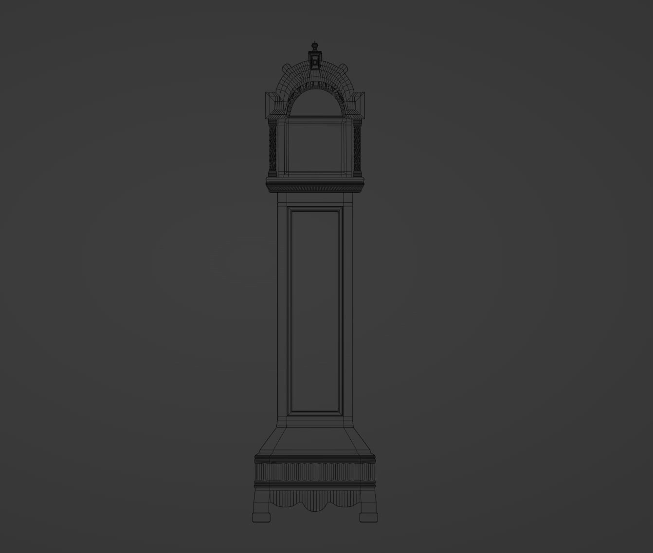 Grandfather Clock Jacobean Low-poly 3D model_13