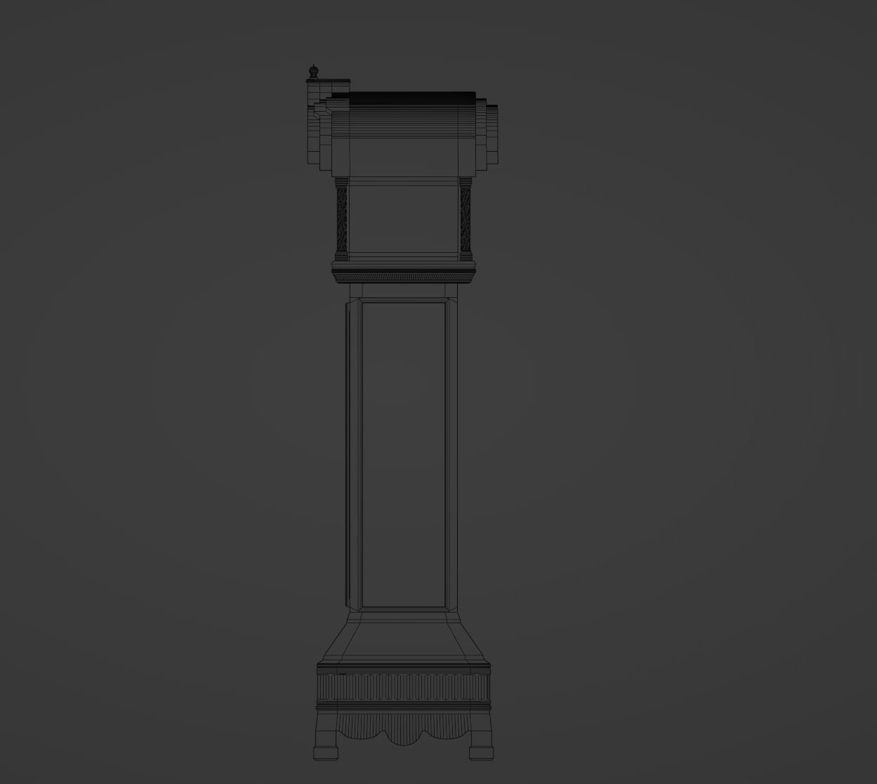 Grandfather Clock Jacobean Low-poly 3D model_14