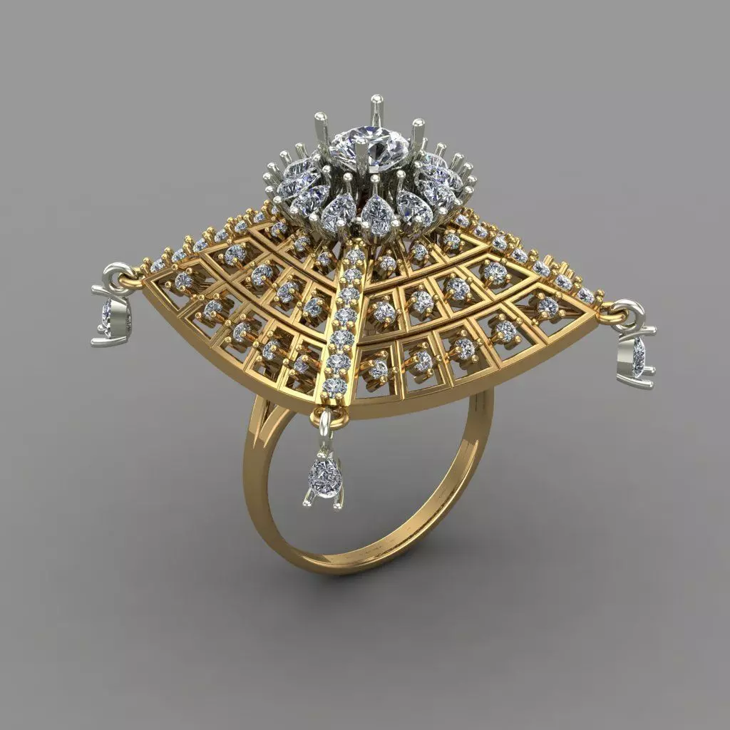 Temple Diamond Ring 3D Print Model 3D print model