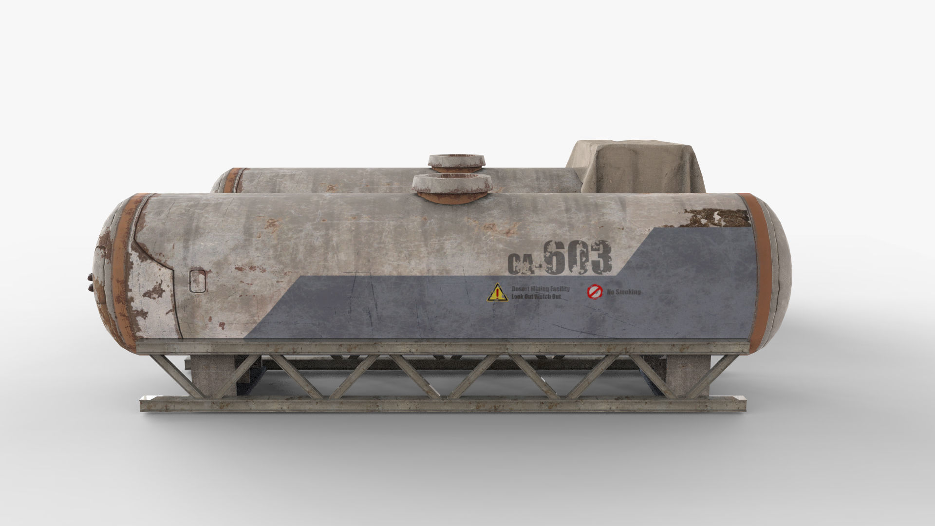 Old Gas Tank Low-poly 3D model_3