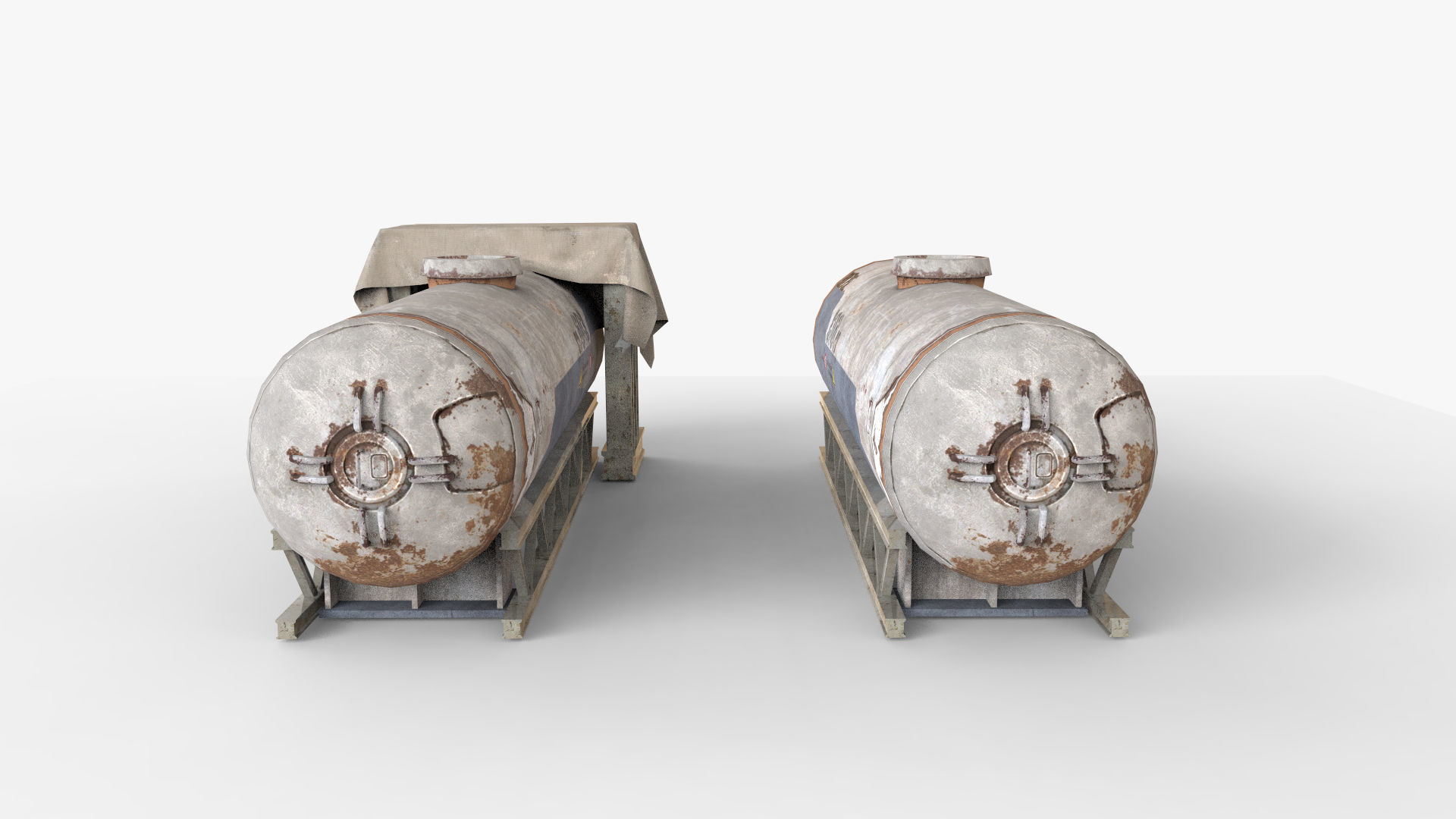 Old Gas Tank Low-poly 3D model_10