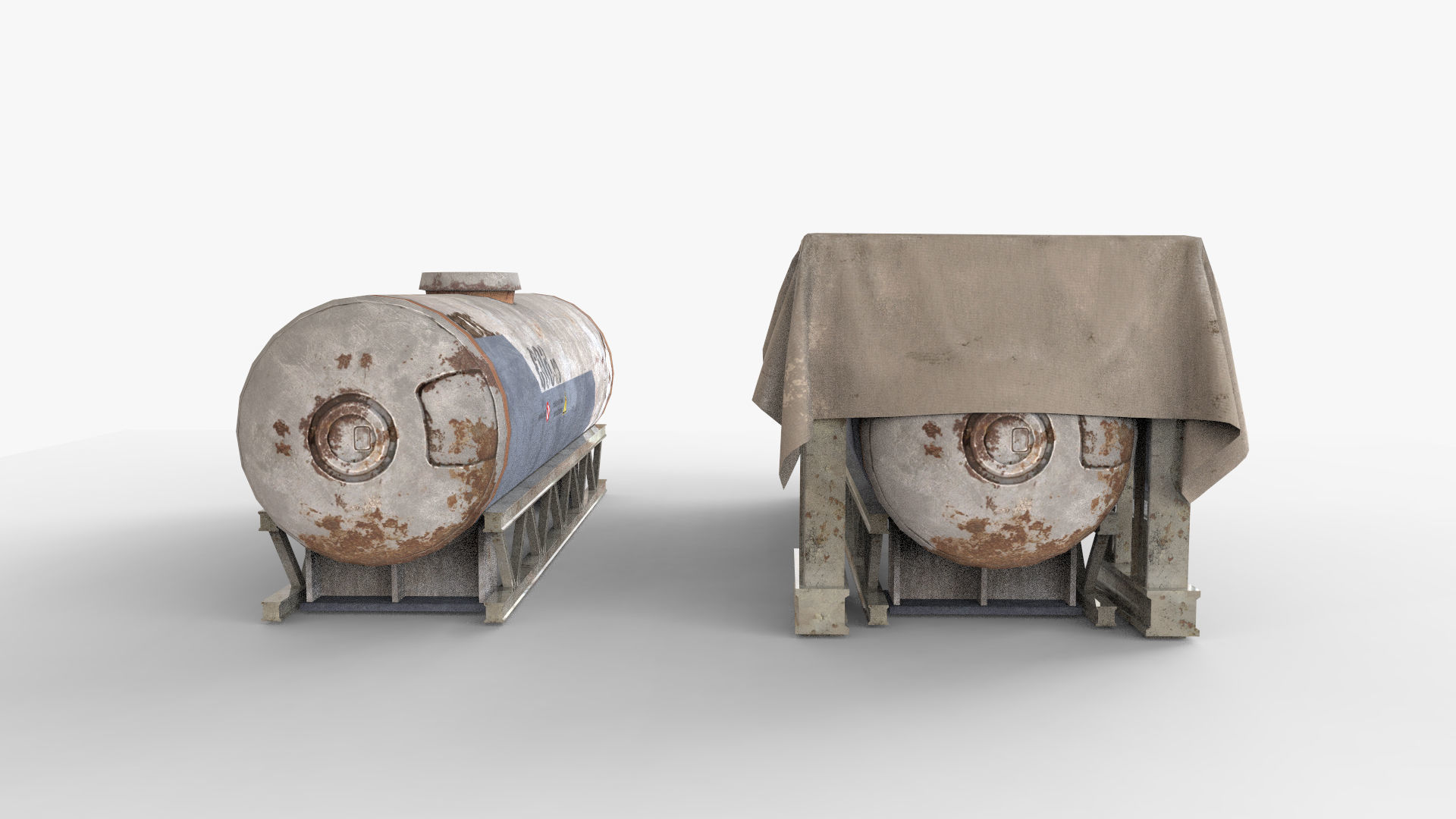 Old Gas Tank Low-poly 3D model_4