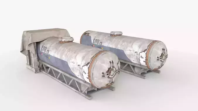 Old Gas Tank Low-poly 3D model Old Gas Tank Low-poly 3D model