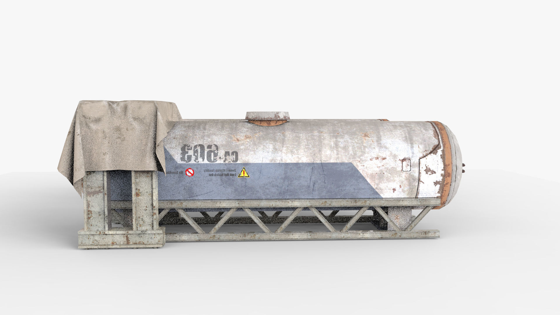 Old Gas Tank Low-poly 3D model_5