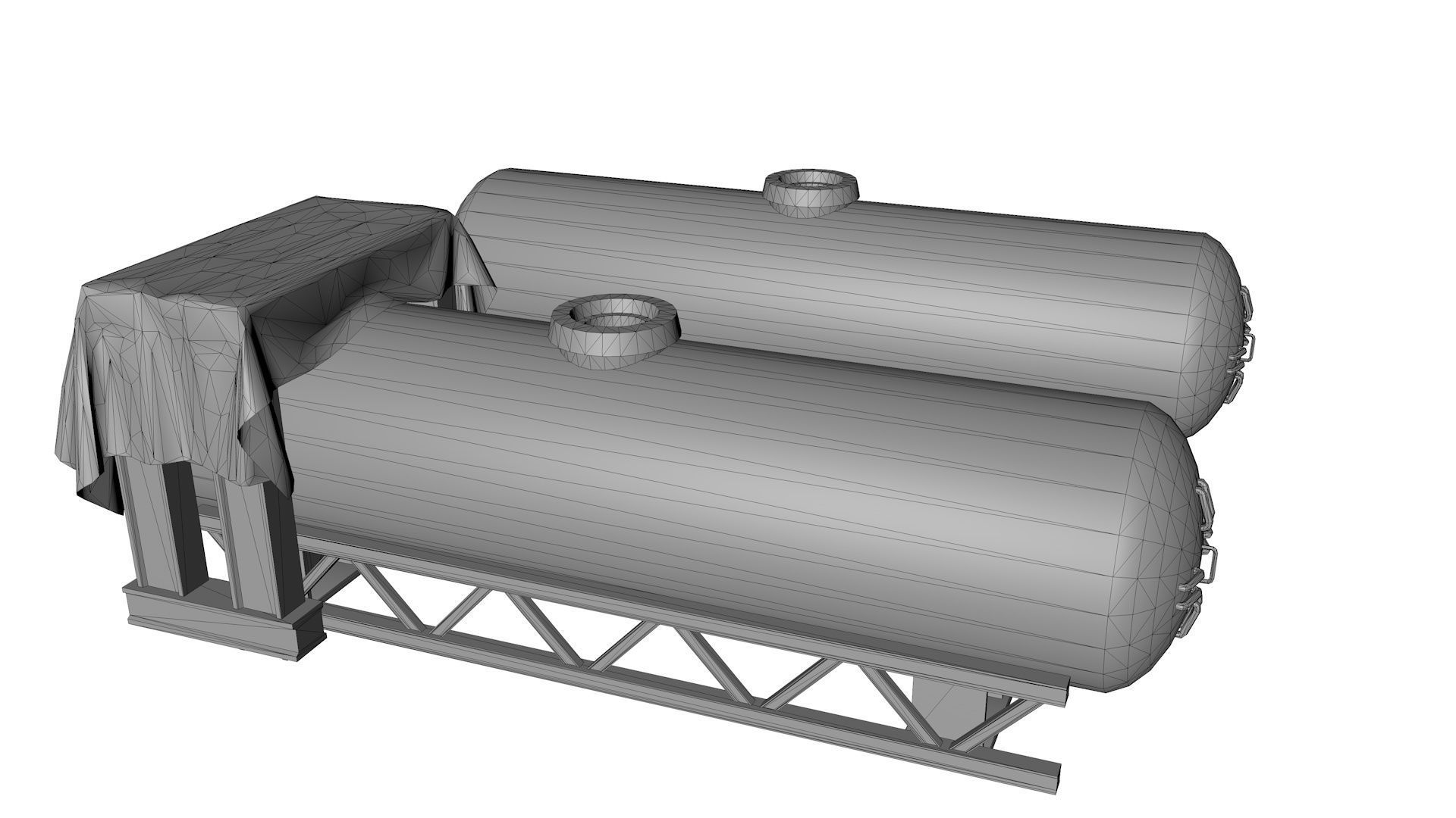 Old Gas Tank Low-poly 3D model_8