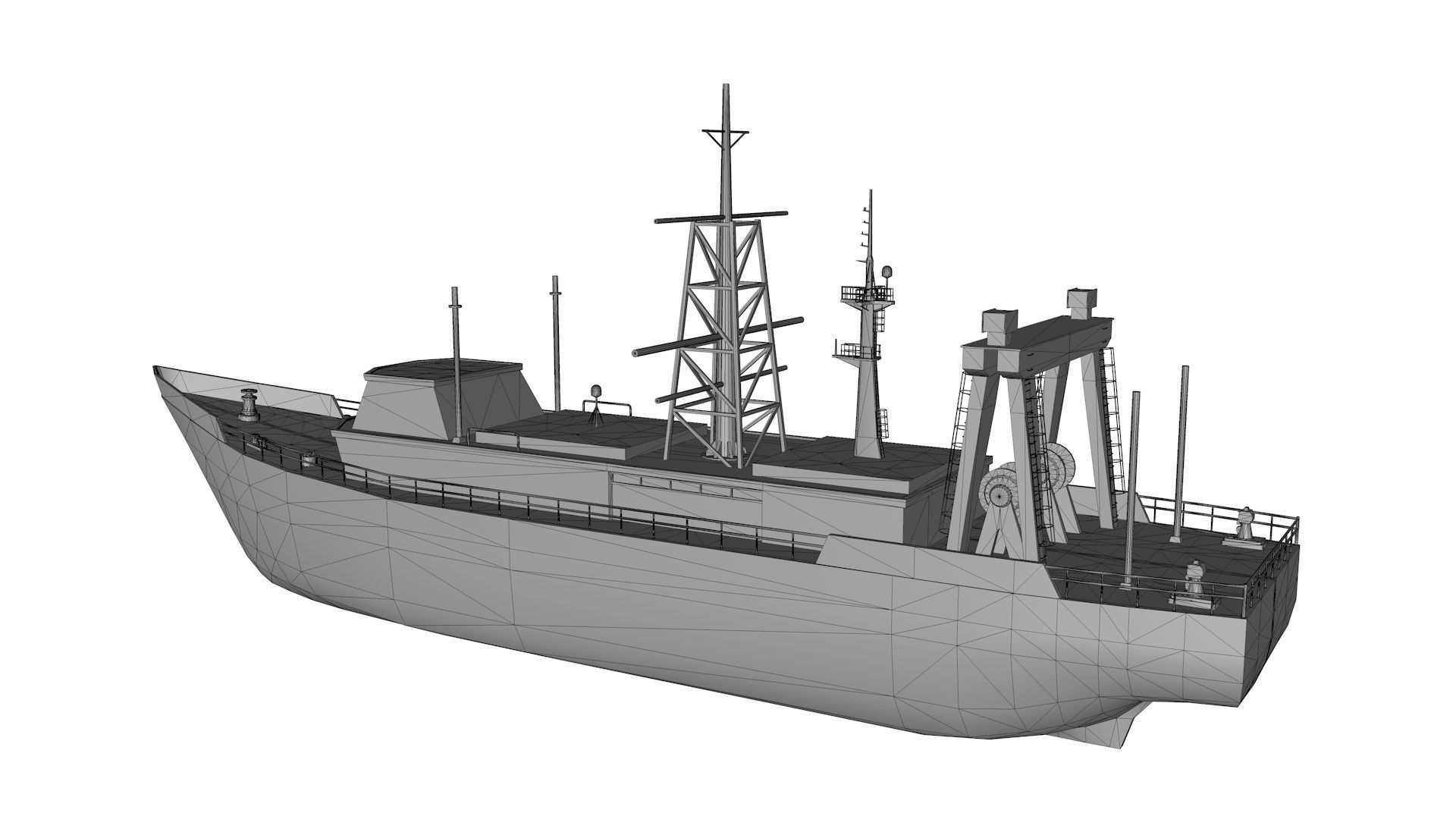 Abandoned Rusted Ship Low-poly 3D model_10