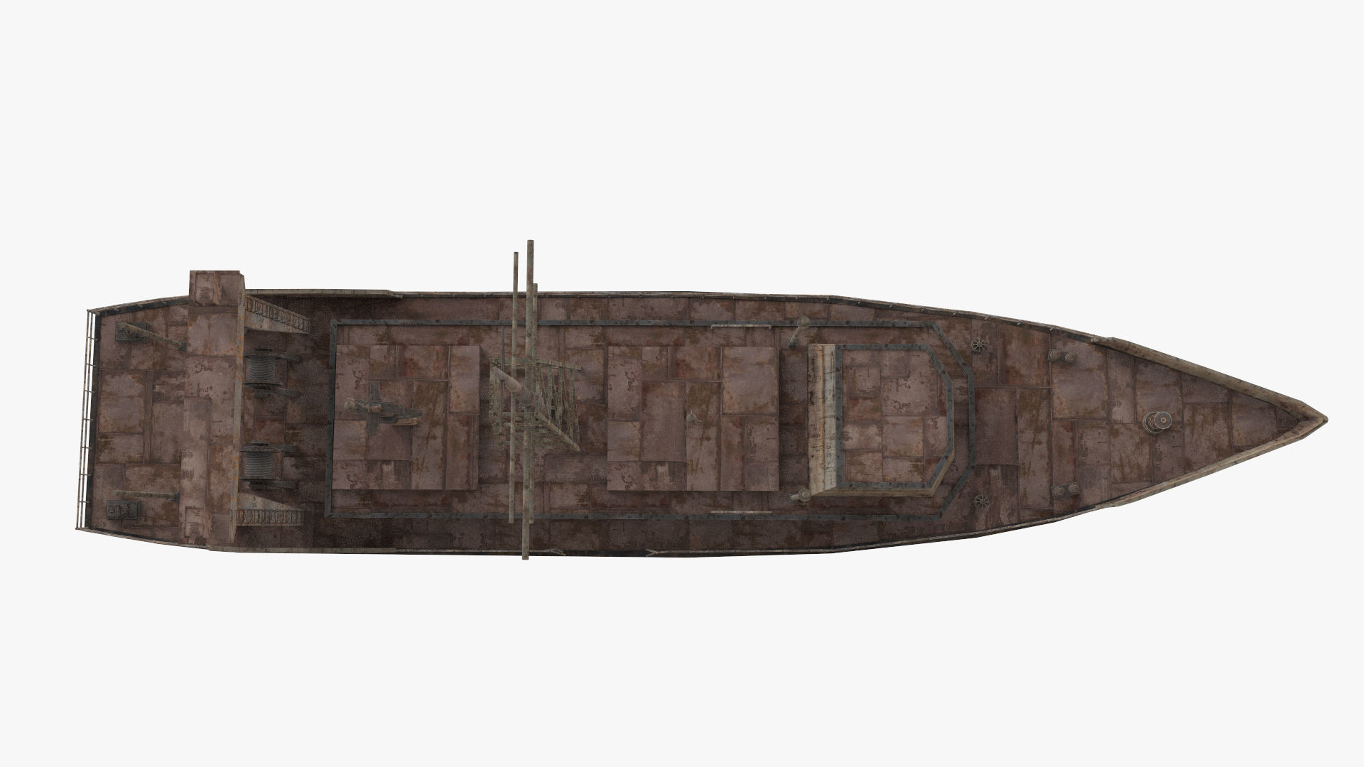 Abandoned Rusted Ship Low-poly 3D model_18
