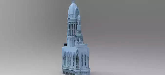 Steam punk Stone Dragon Tower Tall