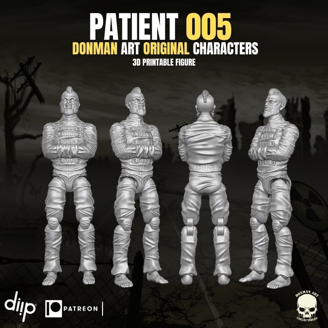 Patient 005 Donman art Original 3D printable full action figure 3D print model_17