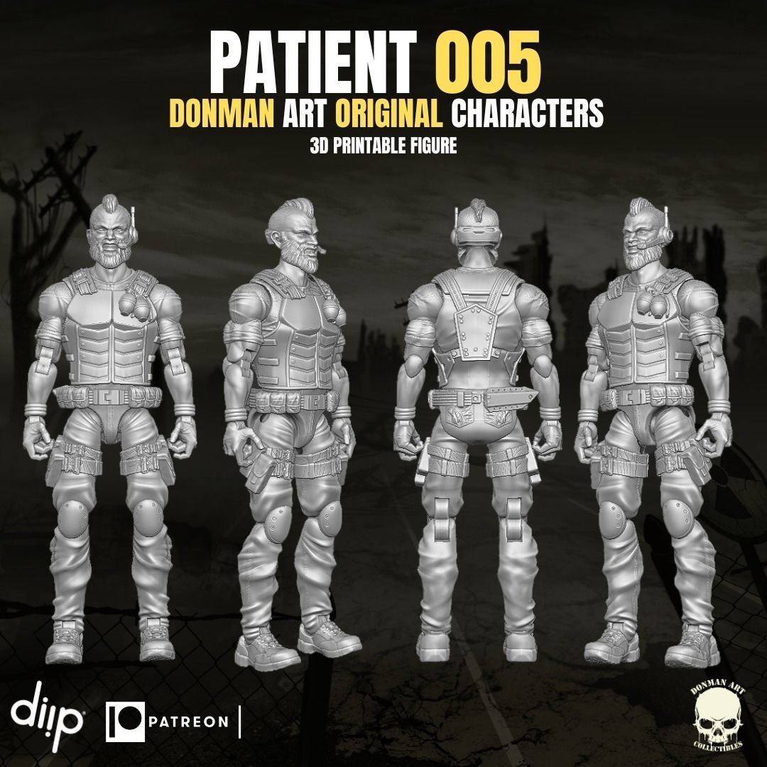 Patient 005 Donman art Original 3D printable full action figure 3D print model_2