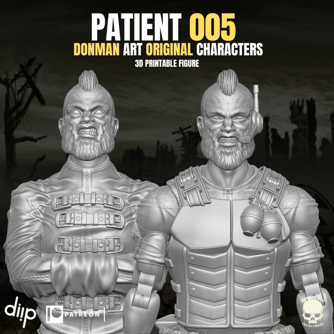 Patient 005 Donman art Original 3D printable full action figure 3D print model_23