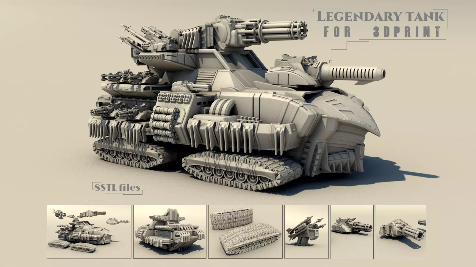 Legendary tank 3D print model_0
