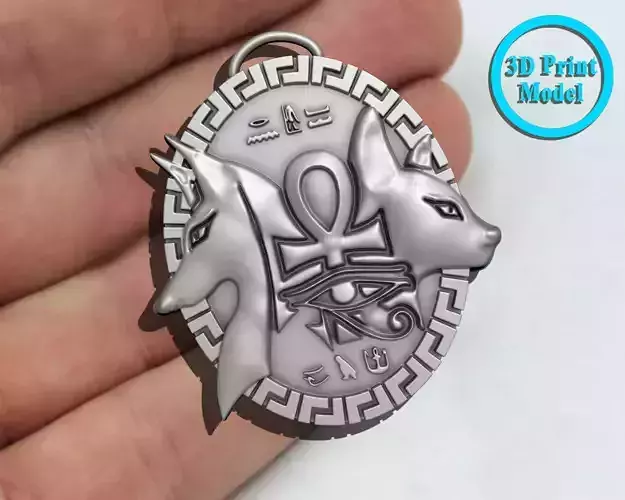 Ankh Cross Pharaonic cat  Pendant 3D print model