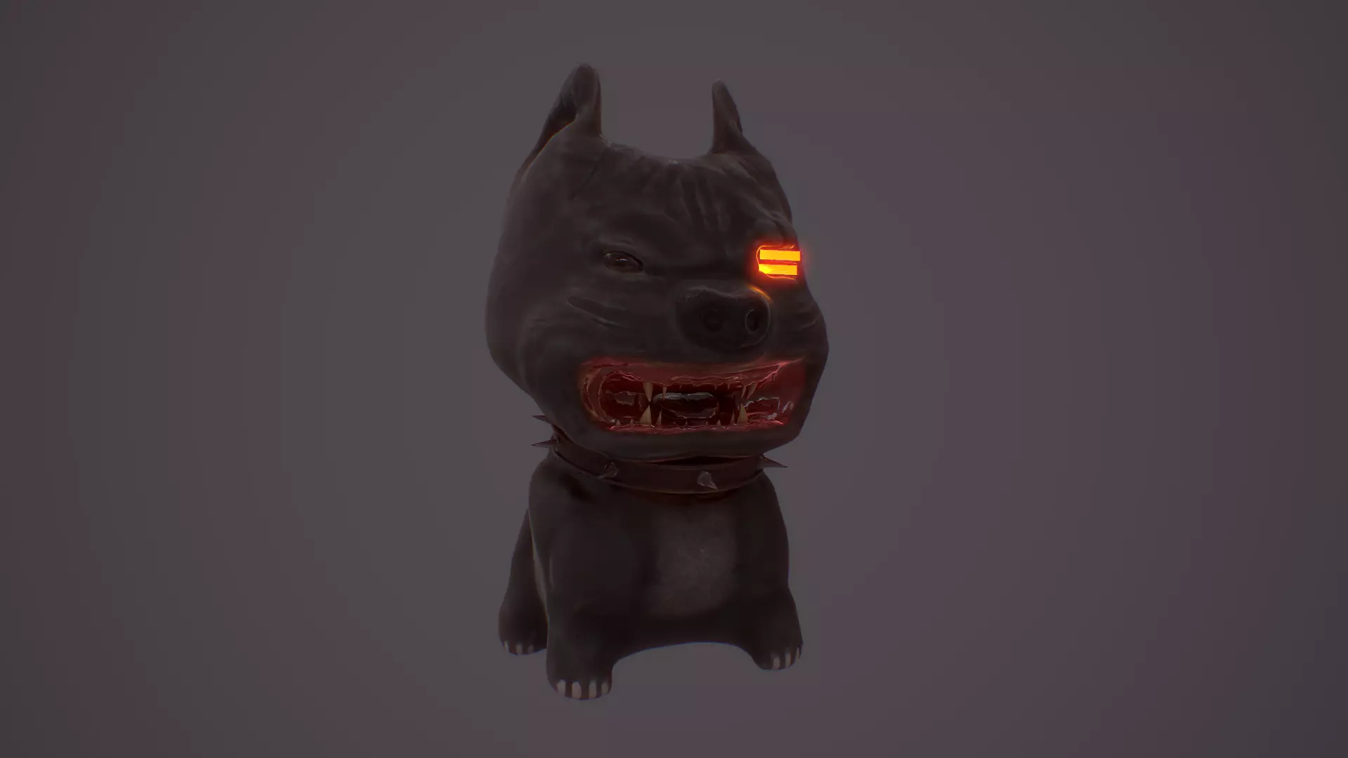 Cyberpunk Bulldog Toy Low-poly 3D model