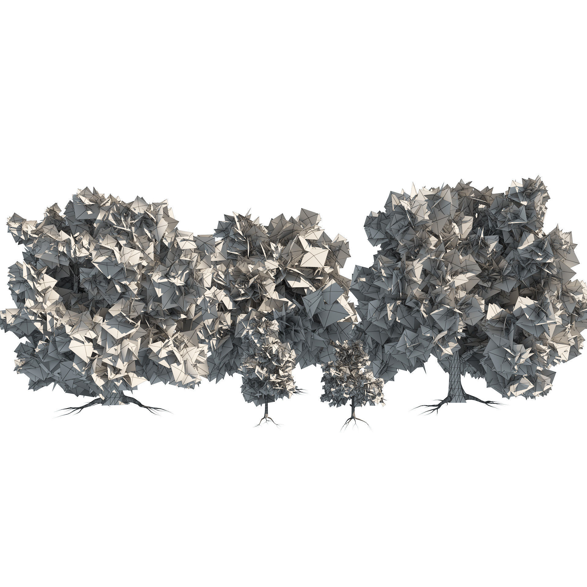 Large and young red maple trees Low-poly 3D model_6