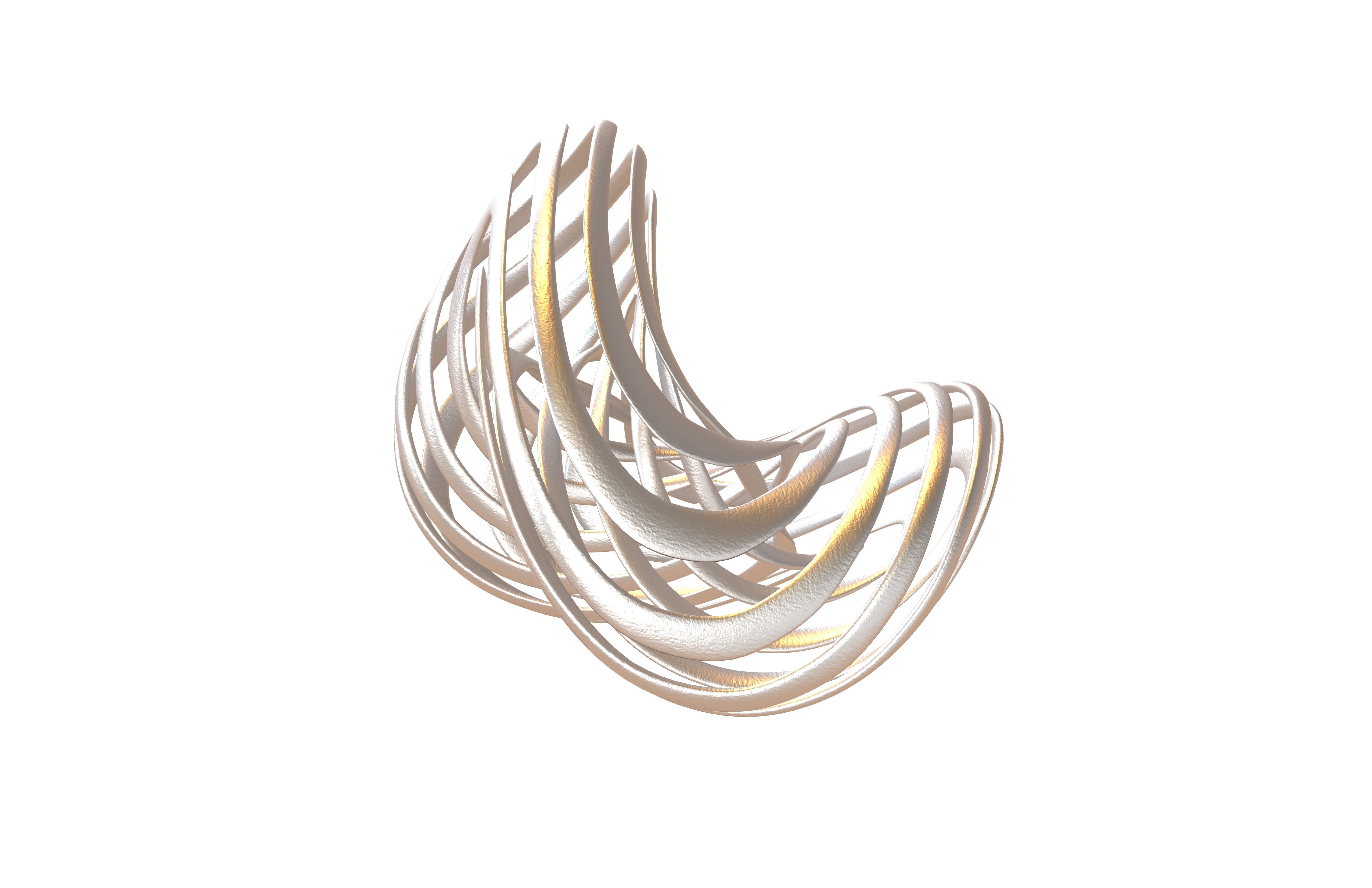Abstract Ring Sphere v1 002 Low-poly 3D model_2