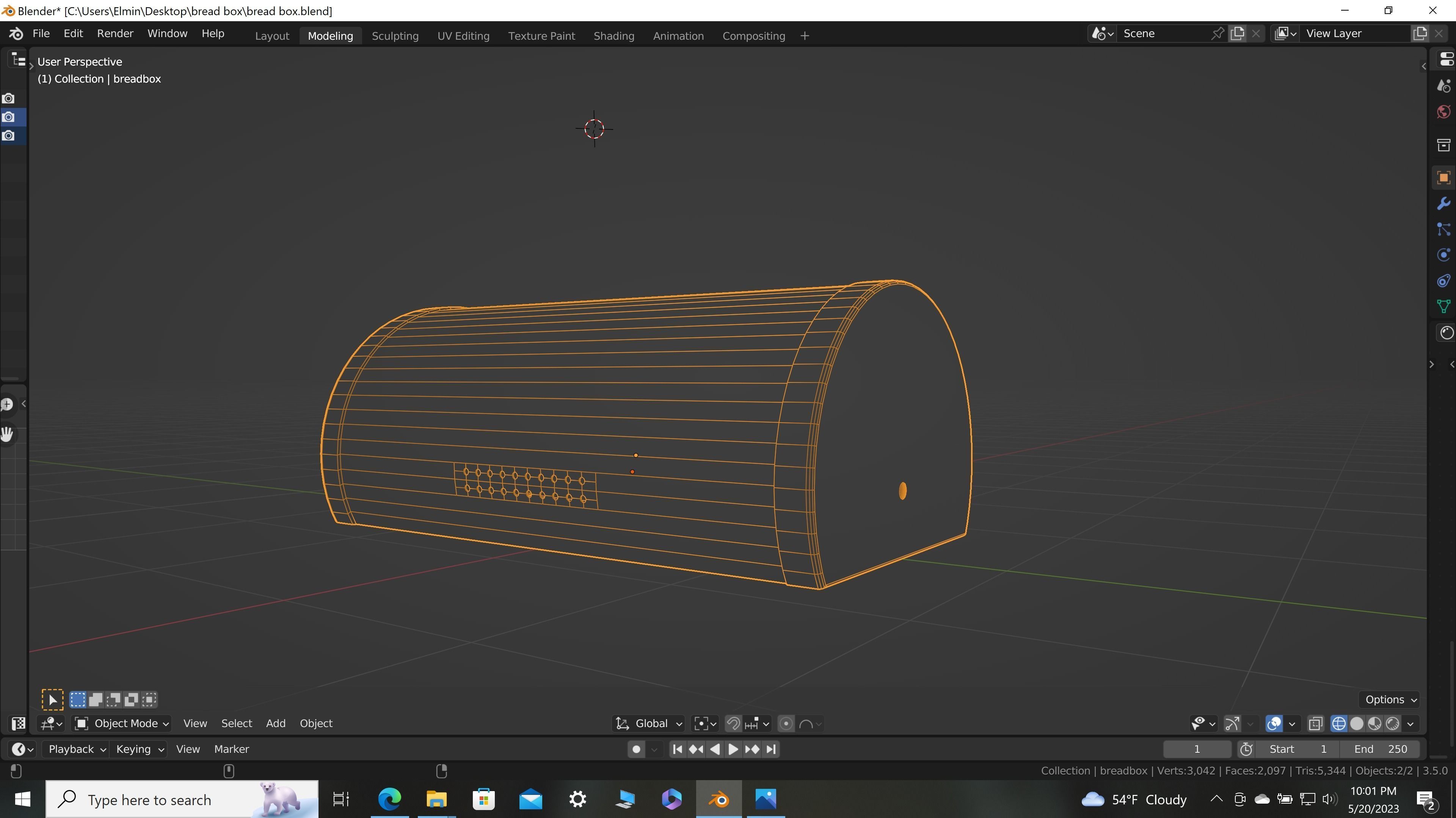 Modern Stainless breadbox 3D model_6
