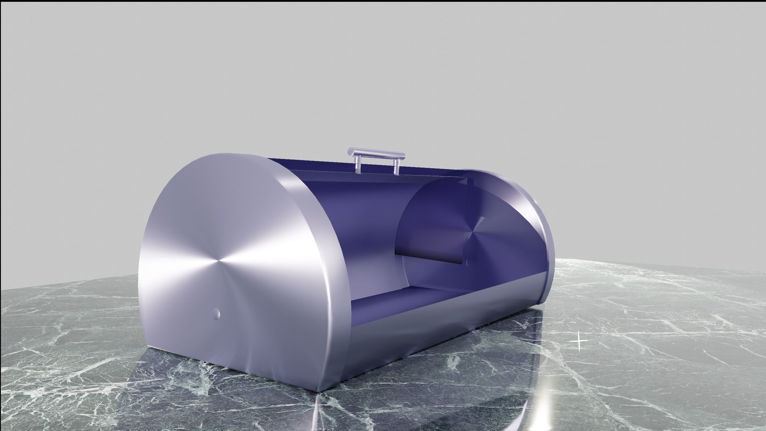 Modern Stainless breadbox 3D model_2