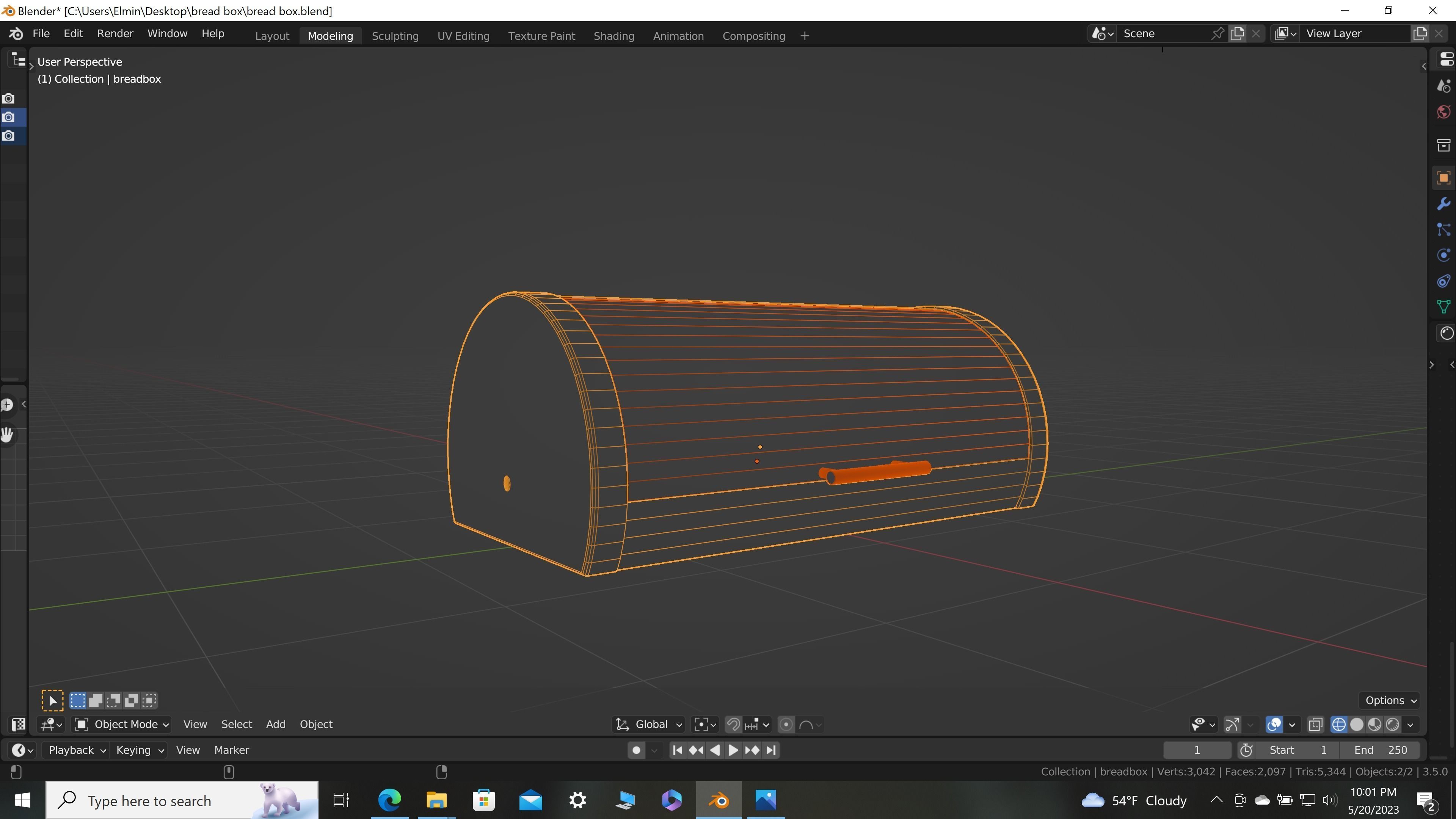 Modern Stainless breadbox 3D model_7