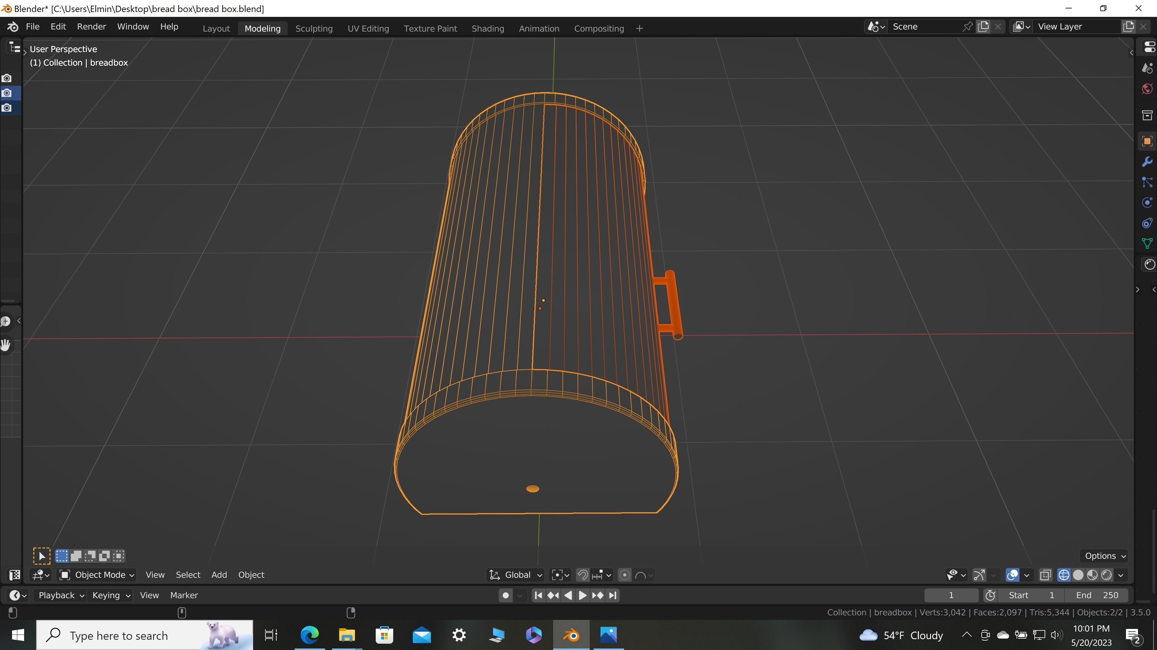 Modern Stainless breadbox 3D model_5