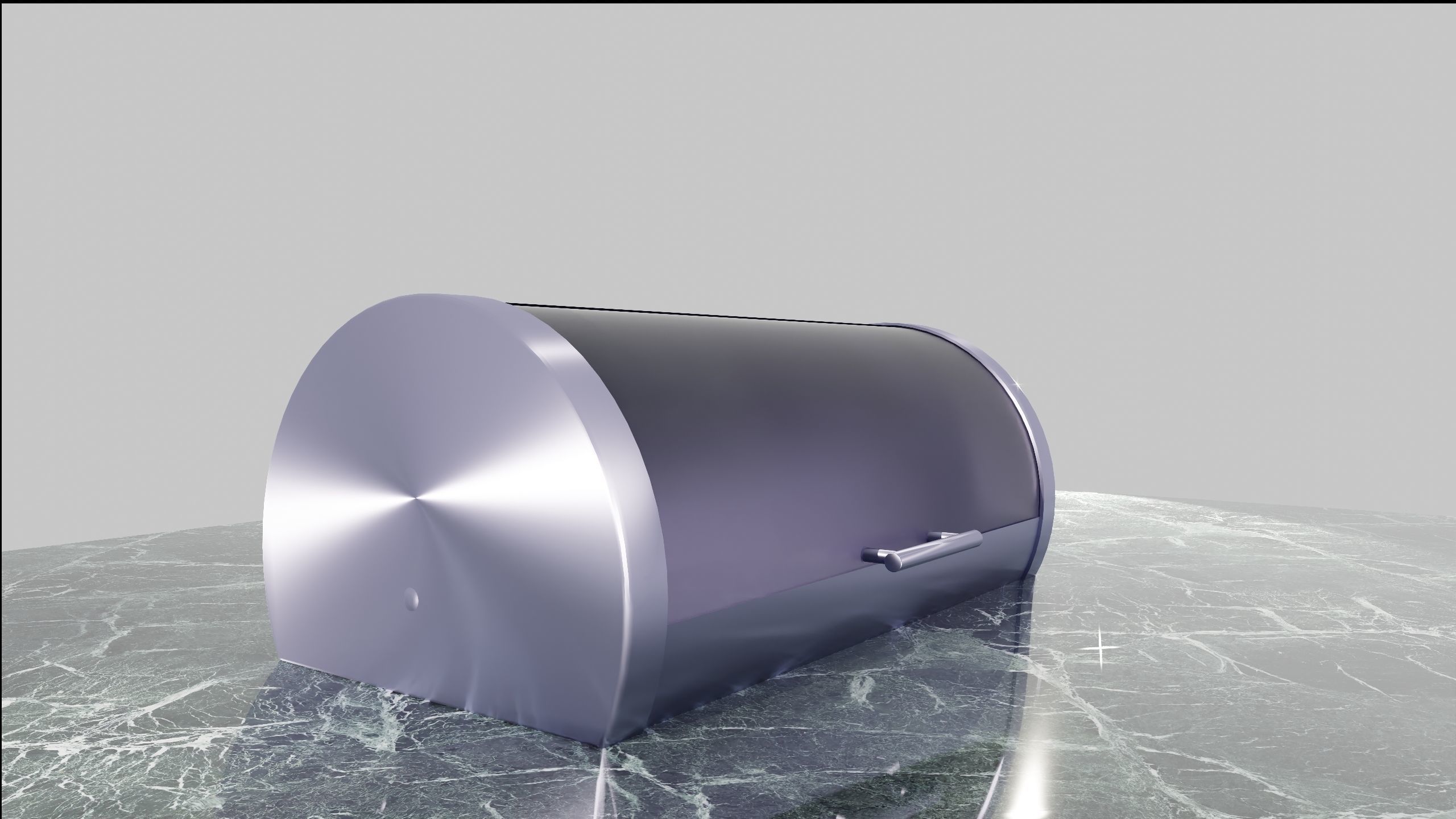 Modern Stainless breadbox 3D model_1