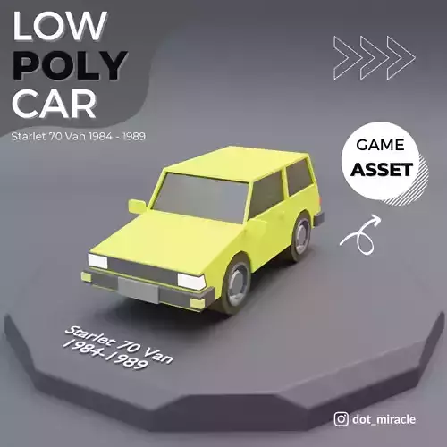 Six Model  Low Poly Japan Cars 80s 90s Low-poly 3D model