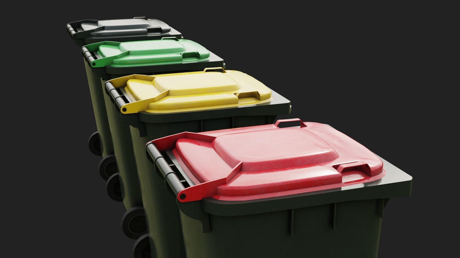 Wheelie Bin Low-poly 3D model_1