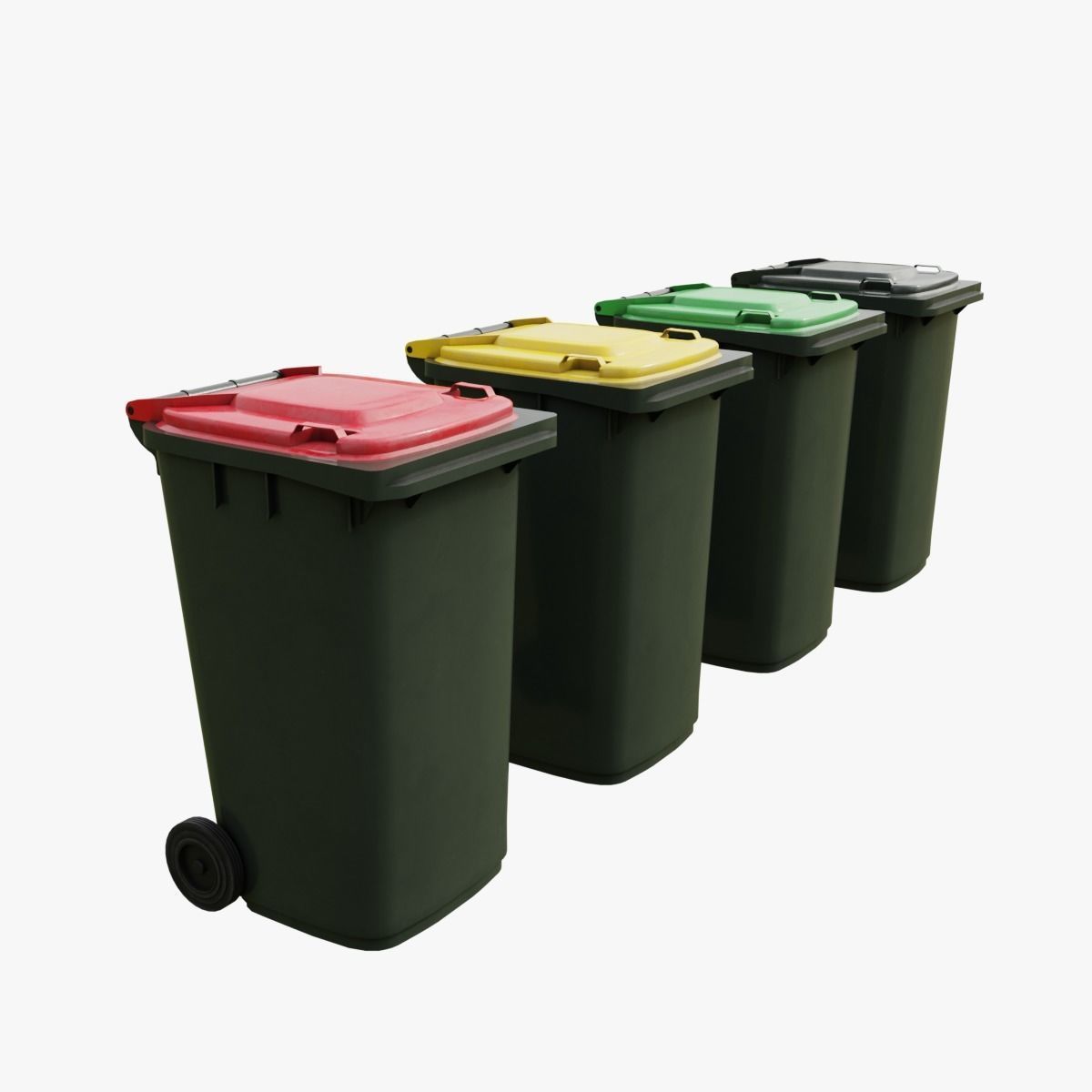 Wheelie Bin Low-poly 3D model_5