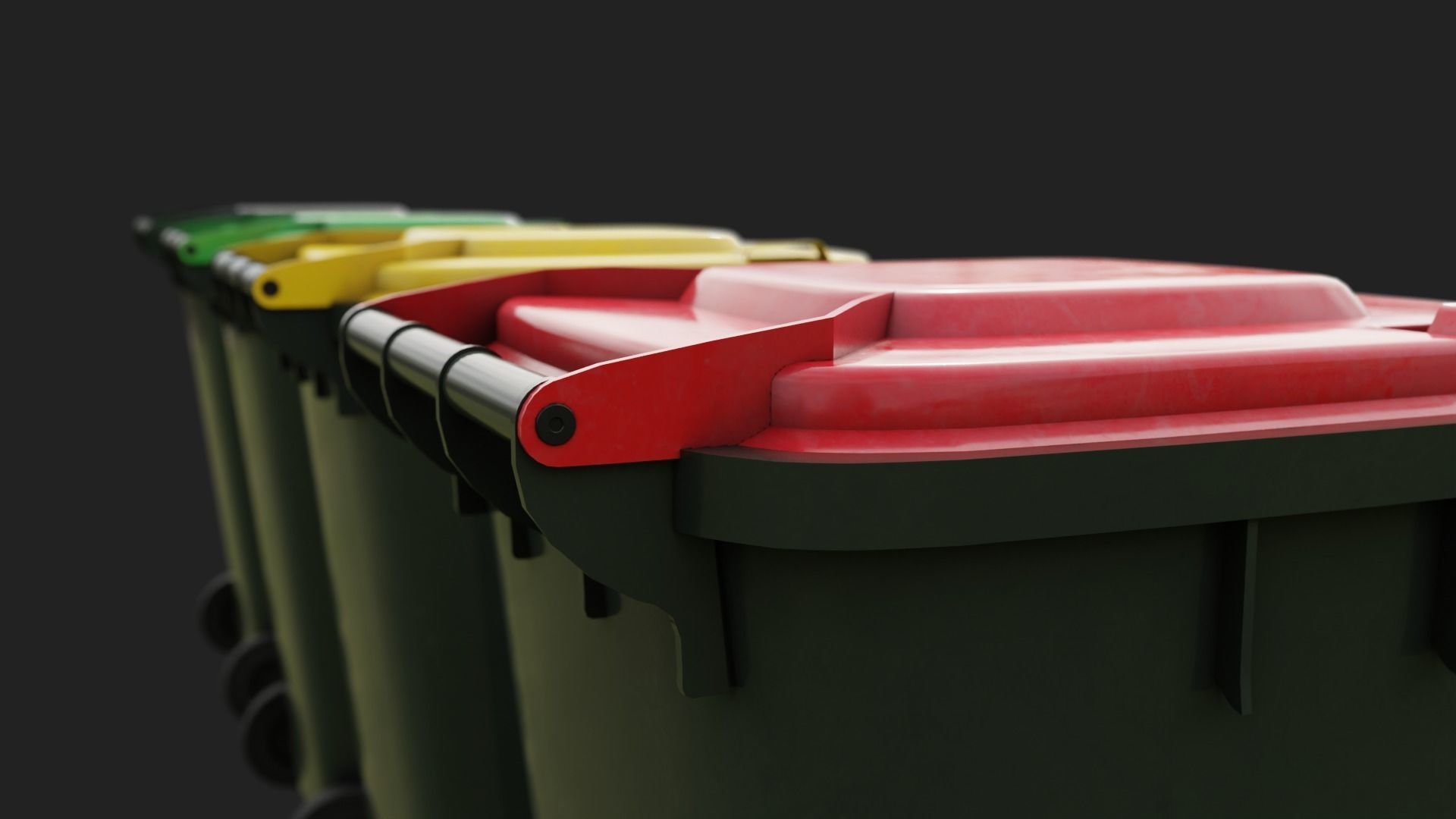 Wheelie Bin Low-poly 3D model_2