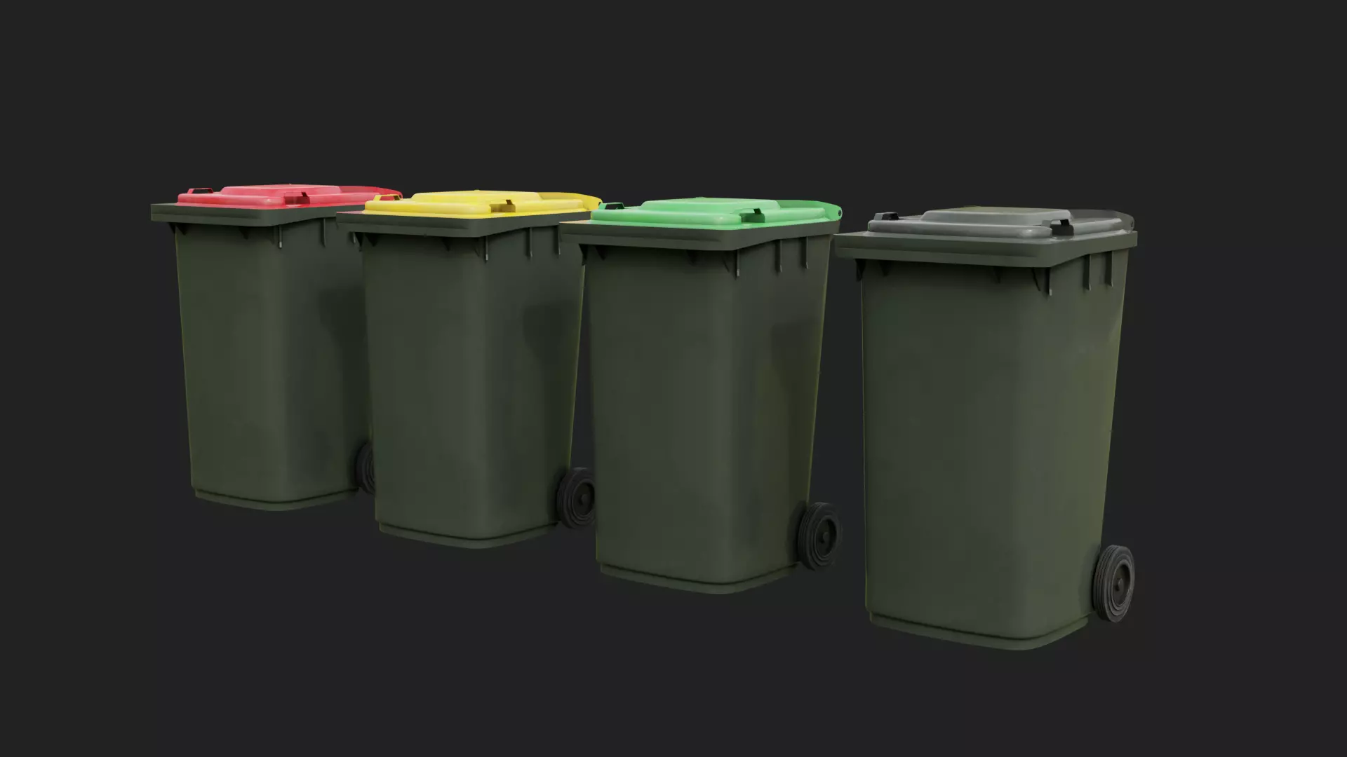 Wheelie Bin Low-poly 3D model_0