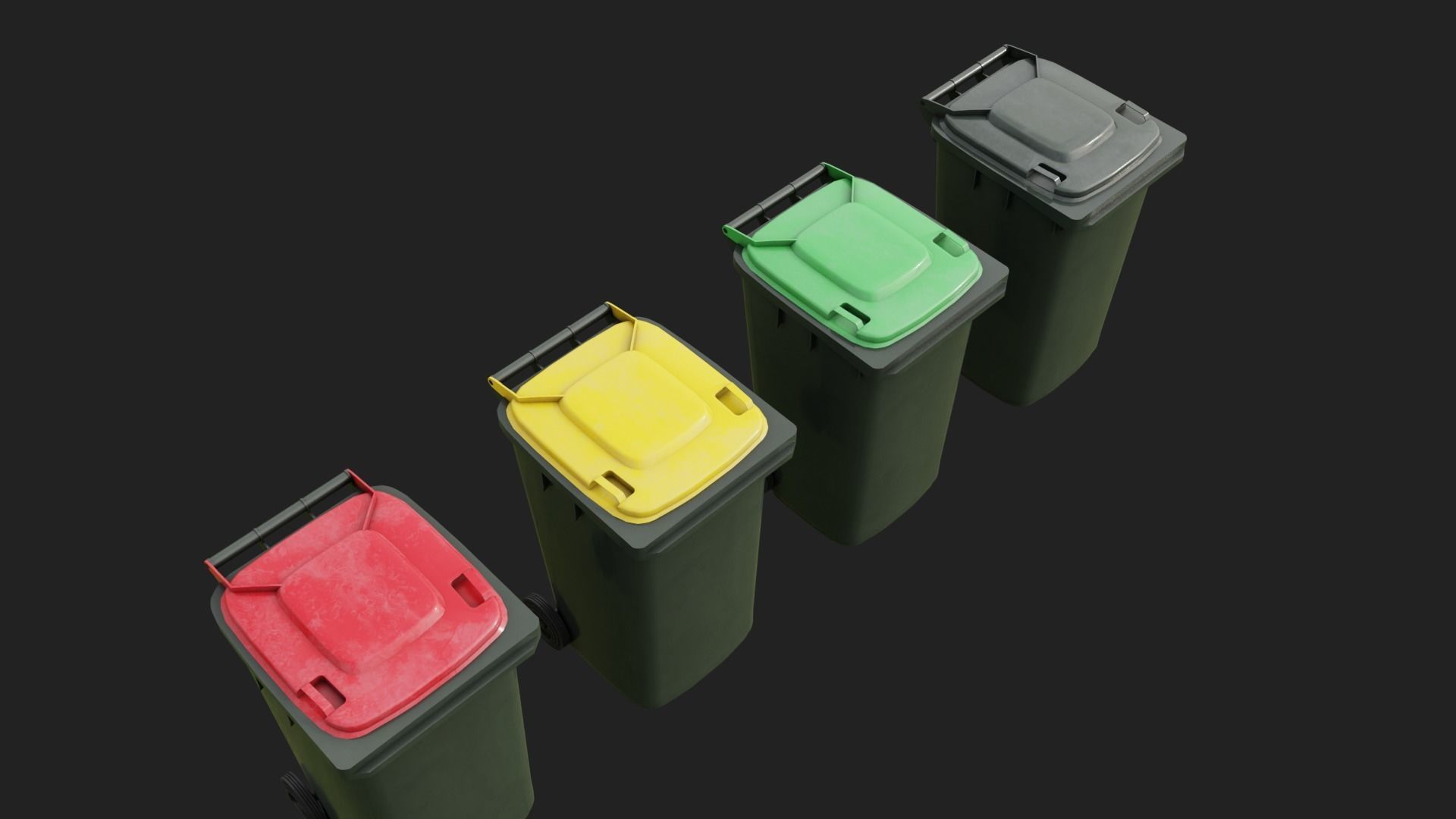 Wheelie Bin Low-poly 3D model_4