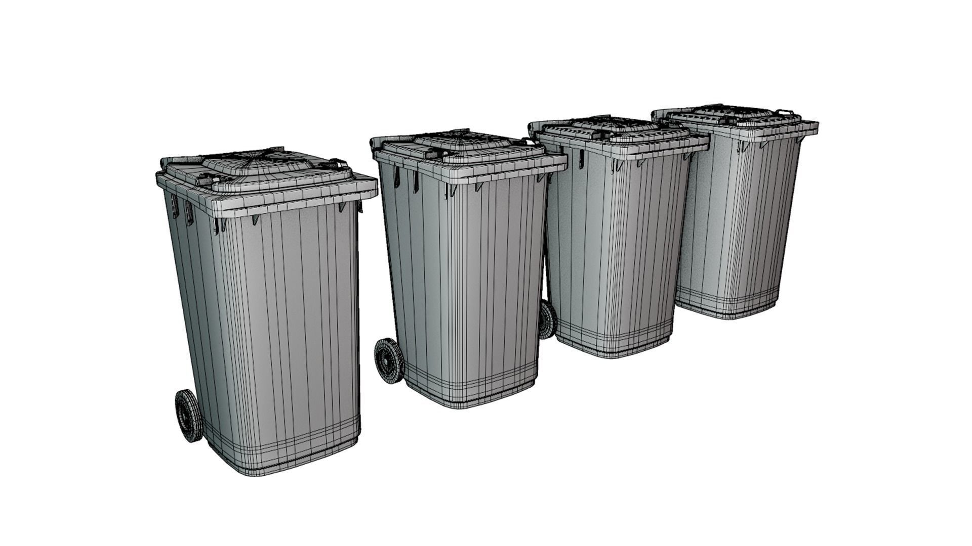 Wheelie Bin Low-poly 3D model_6