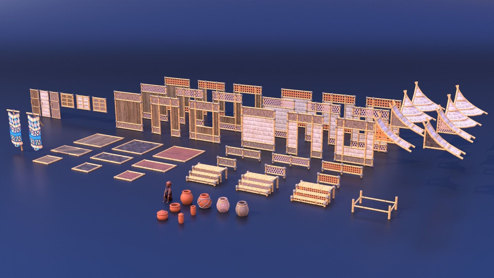 Tribe Modular Asset Pack Low-poly 3D model_8