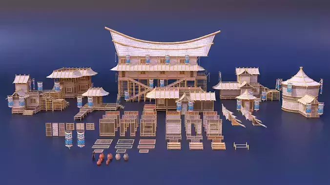 Tribe Modular Asset Pack Low-poly 3D model