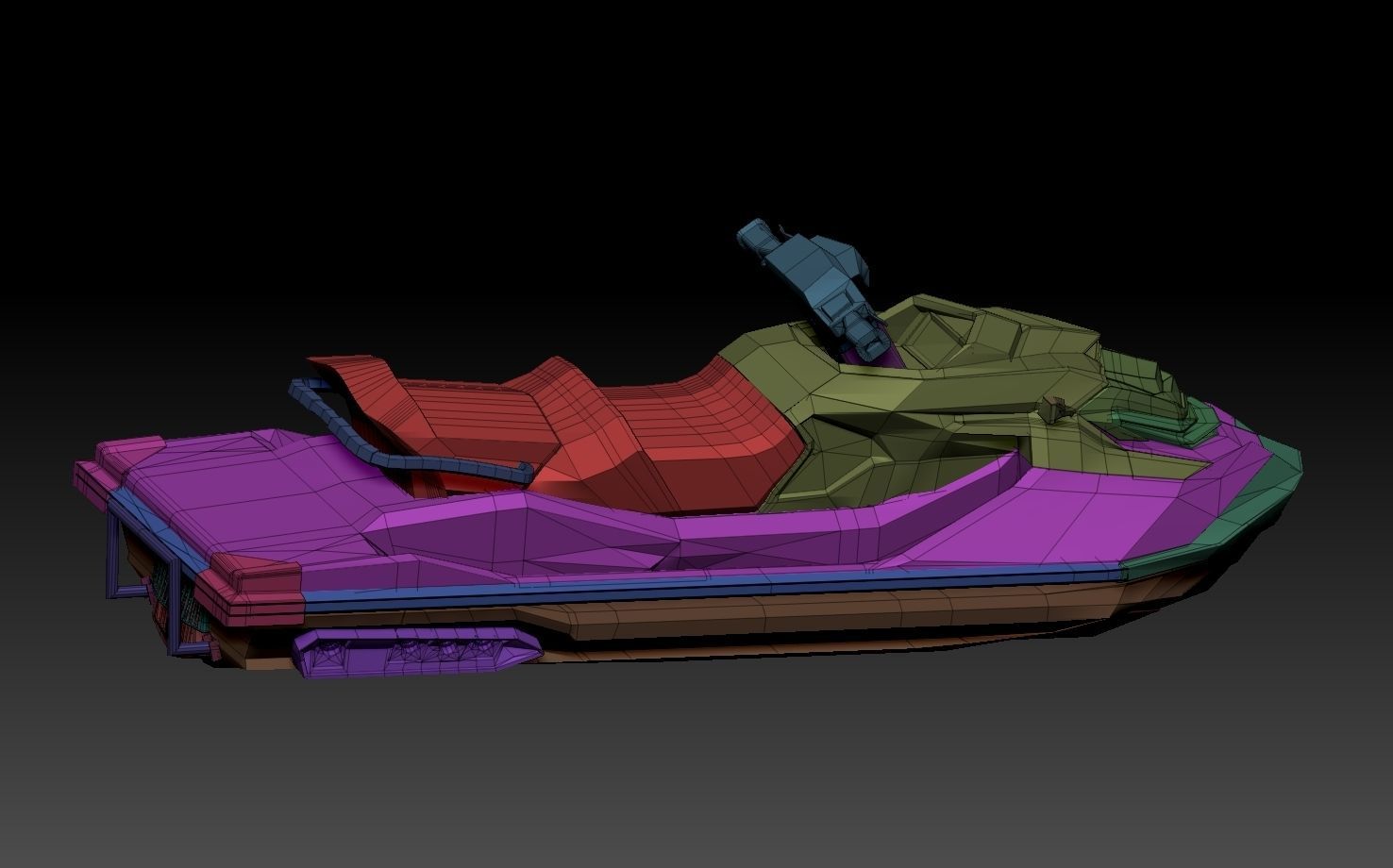 Jetski 03 Low-poly 3D model_12