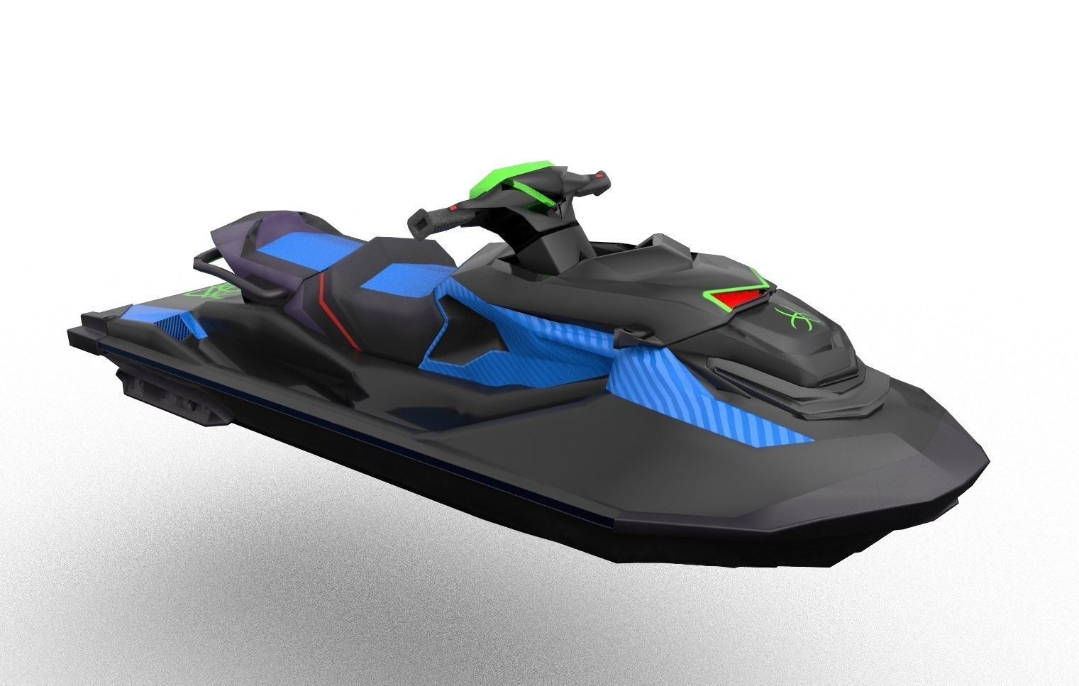 Jetski 03 Low-poly 3D model_1