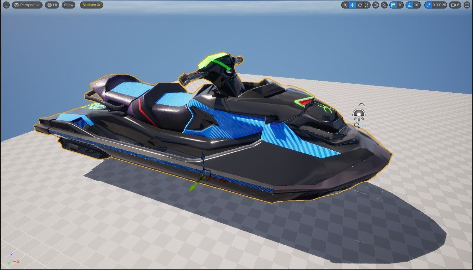 Jetski 03 Low-poly 3D model_16
