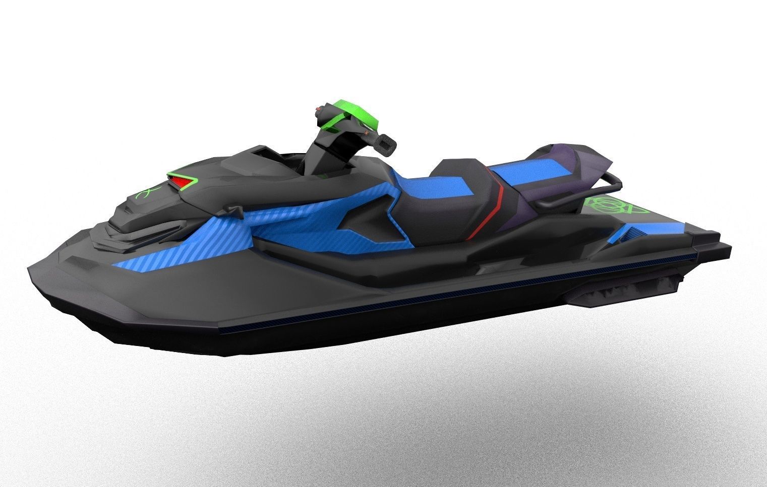 Jetski 03 Low-poly 3D model_4
