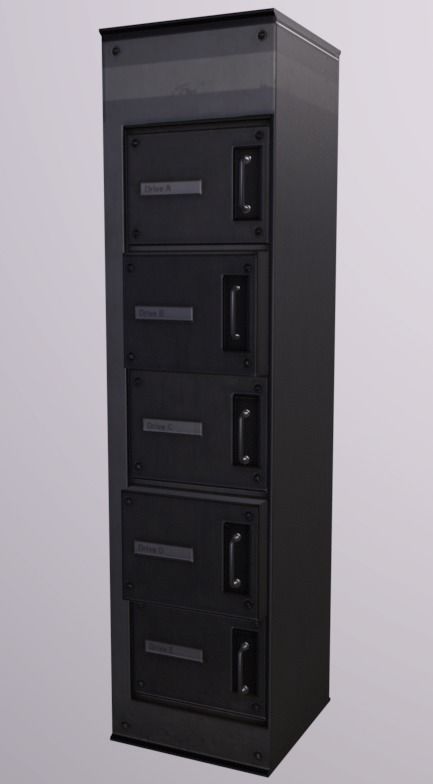 Computer Terminal Low-poly 3D model_3